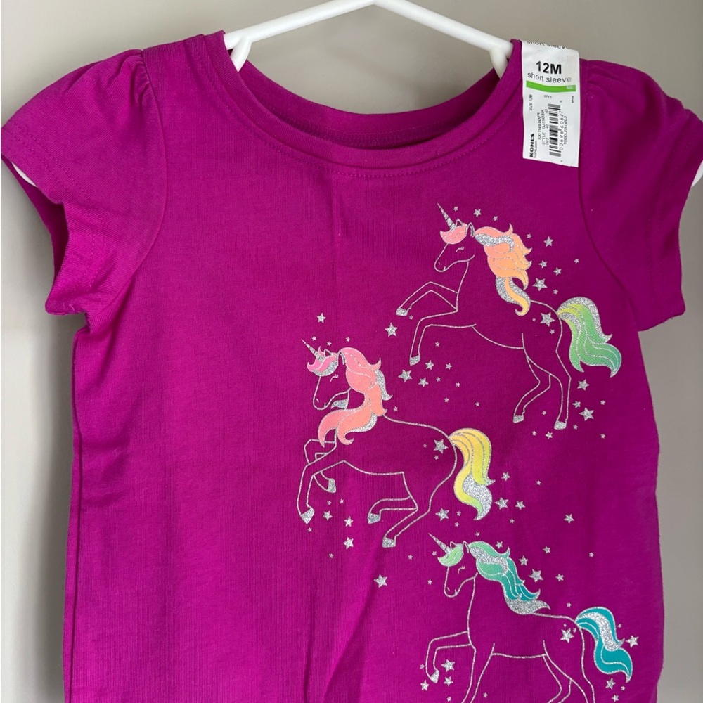 Jumping Beans Pink Short Sleeve Unicorn Tee